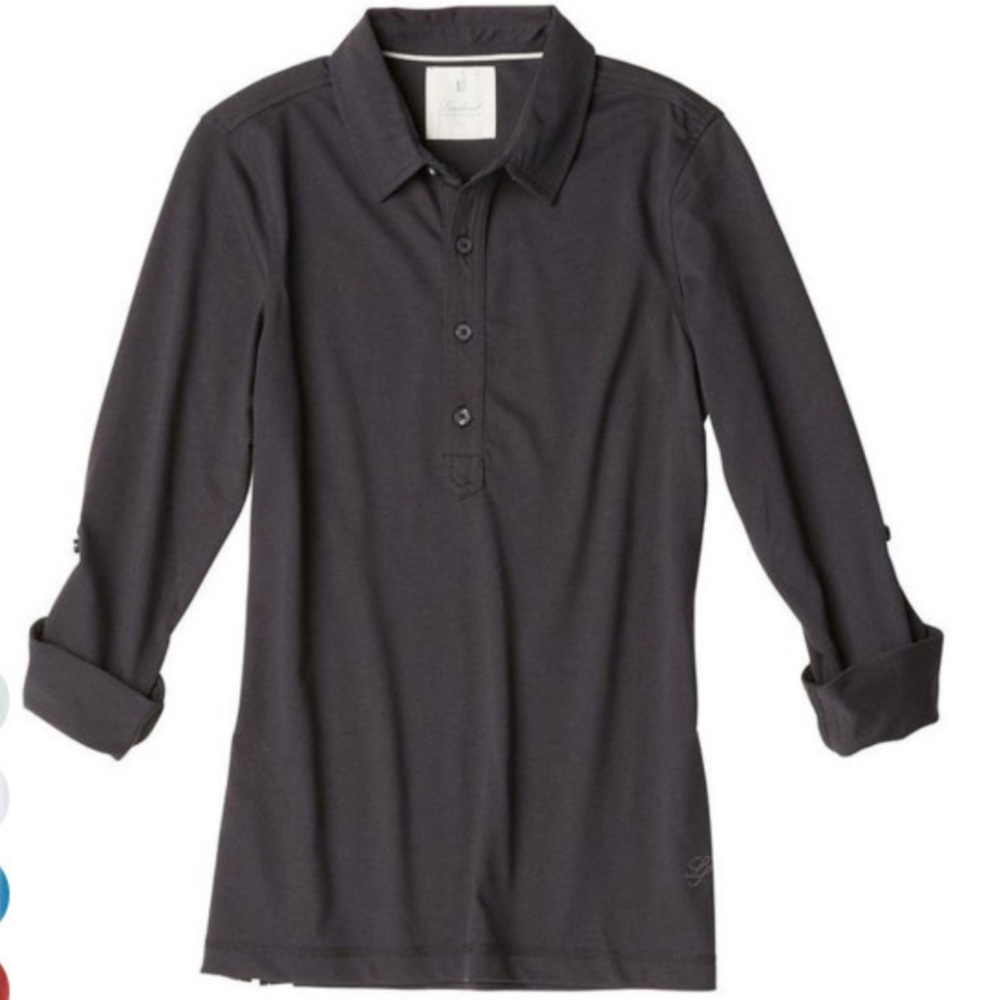Linksoul Black Long Sleeve Polo Roll Up Sleeves S - Picture 1 of 7